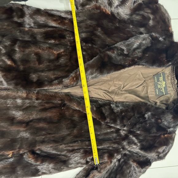Vintage Women's Long Full CANADA Mink Fur Coat Dark Brown Hollywood Regency - Picture 7 of 10